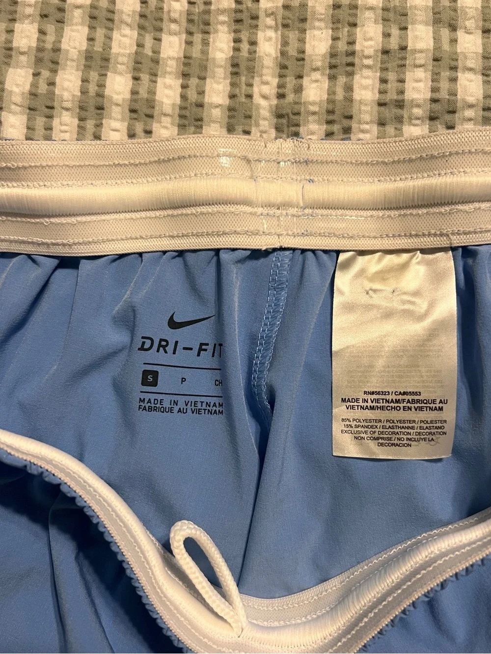 Nike Light Blue Dri-FIT Athletic Skirt with White Trim - Picture 3 of 4